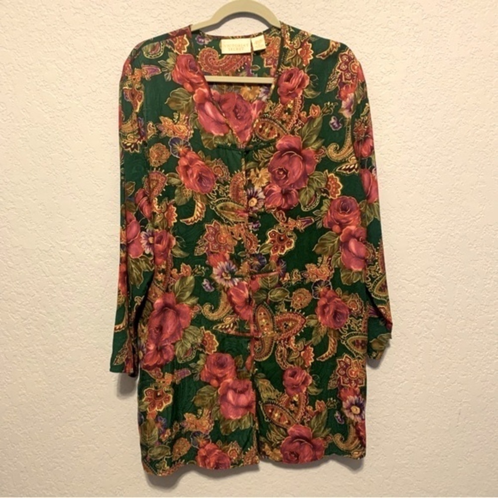 Victoria’s Secret Vintage Silk Floral Gold Label Tunic